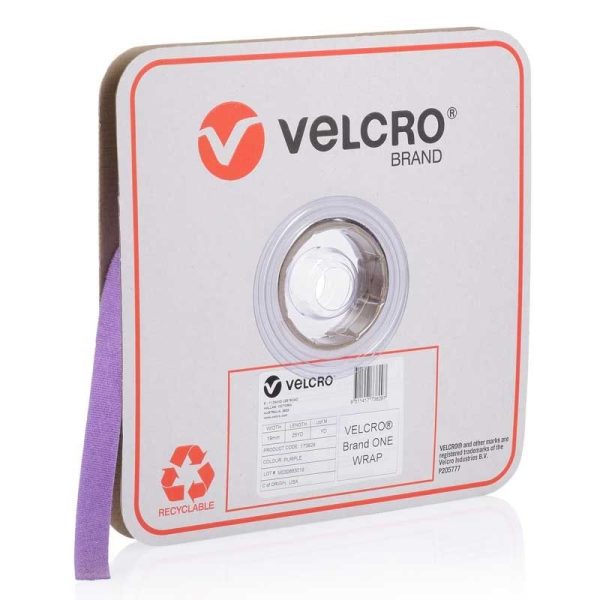 VELCRO - ONE-WRAP CONTINUOUS PURPLE 19mm x 22.8m ROLL