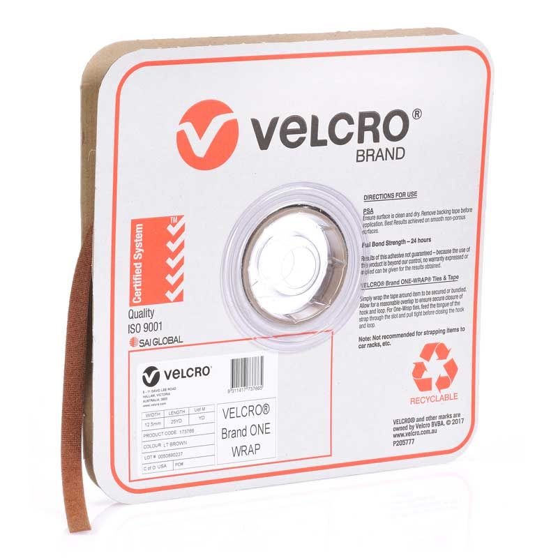 VELCRO - ONE-WRAP CONTINUOUS LIGHT BROWN, 19mm x 22.8m ROLL