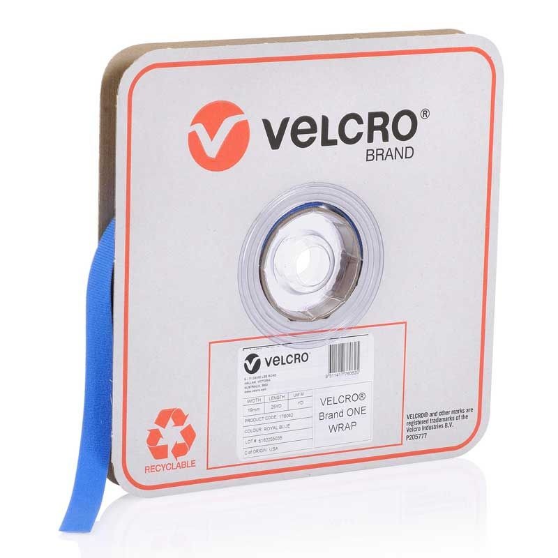 VELCRO - ONE-WRAP CONTINUOUS ROYAL BLUE 19mm x 22.8m ROLL