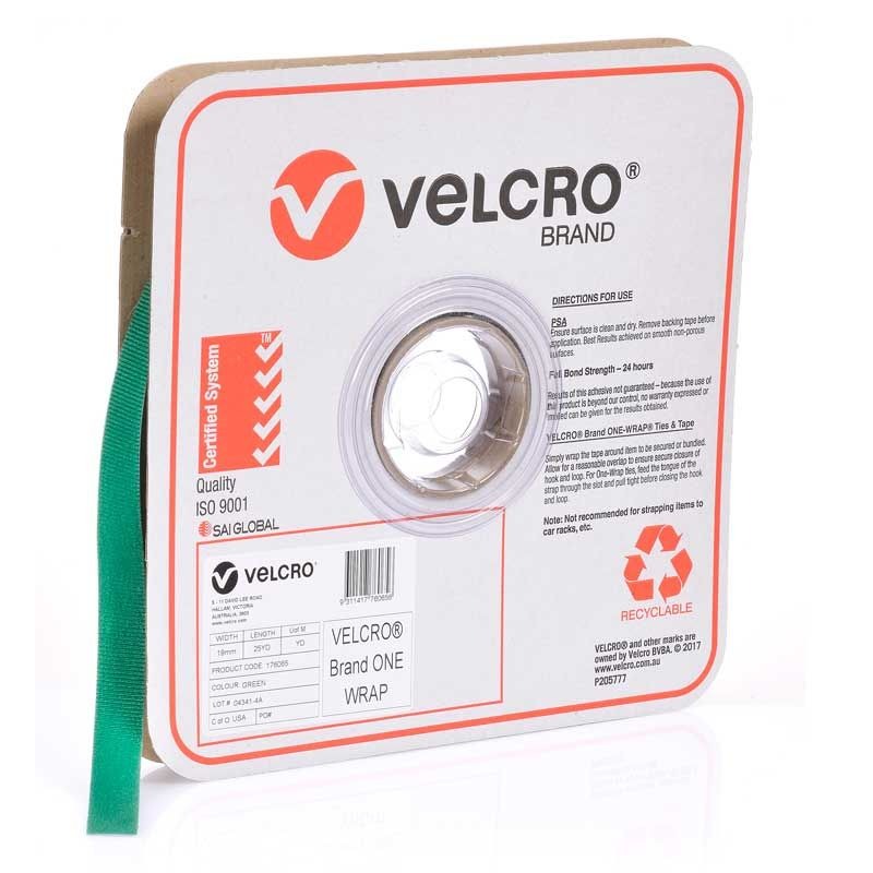 VELCRO - ONE-WRAP CONTINUOUS GREEN 19mm x 22.8m ROLL