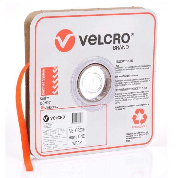 VELCRO - ONE-WRAP CONTINUOUS ORANGE 19mm x 22.8m ROLL