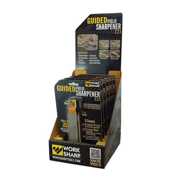 WORKSHARP GUIDED FIELD SHARPENER - PACK OF 6 IN CARDBOARD MERCHANDISER