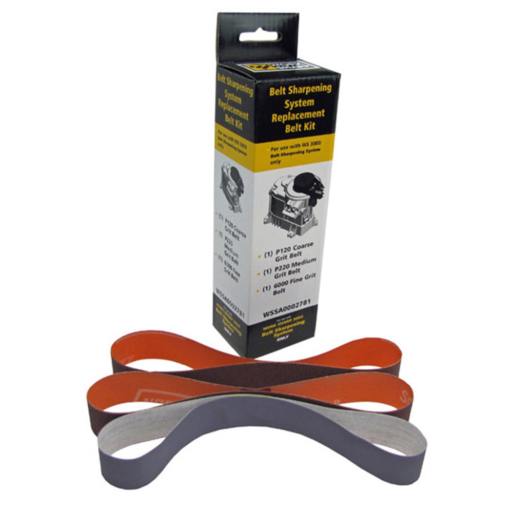 WORKSHARP REPLACEMENT BELTS PACK, 3PCE, T/S WS3000 BELT SHARPENING ATTACHMENT