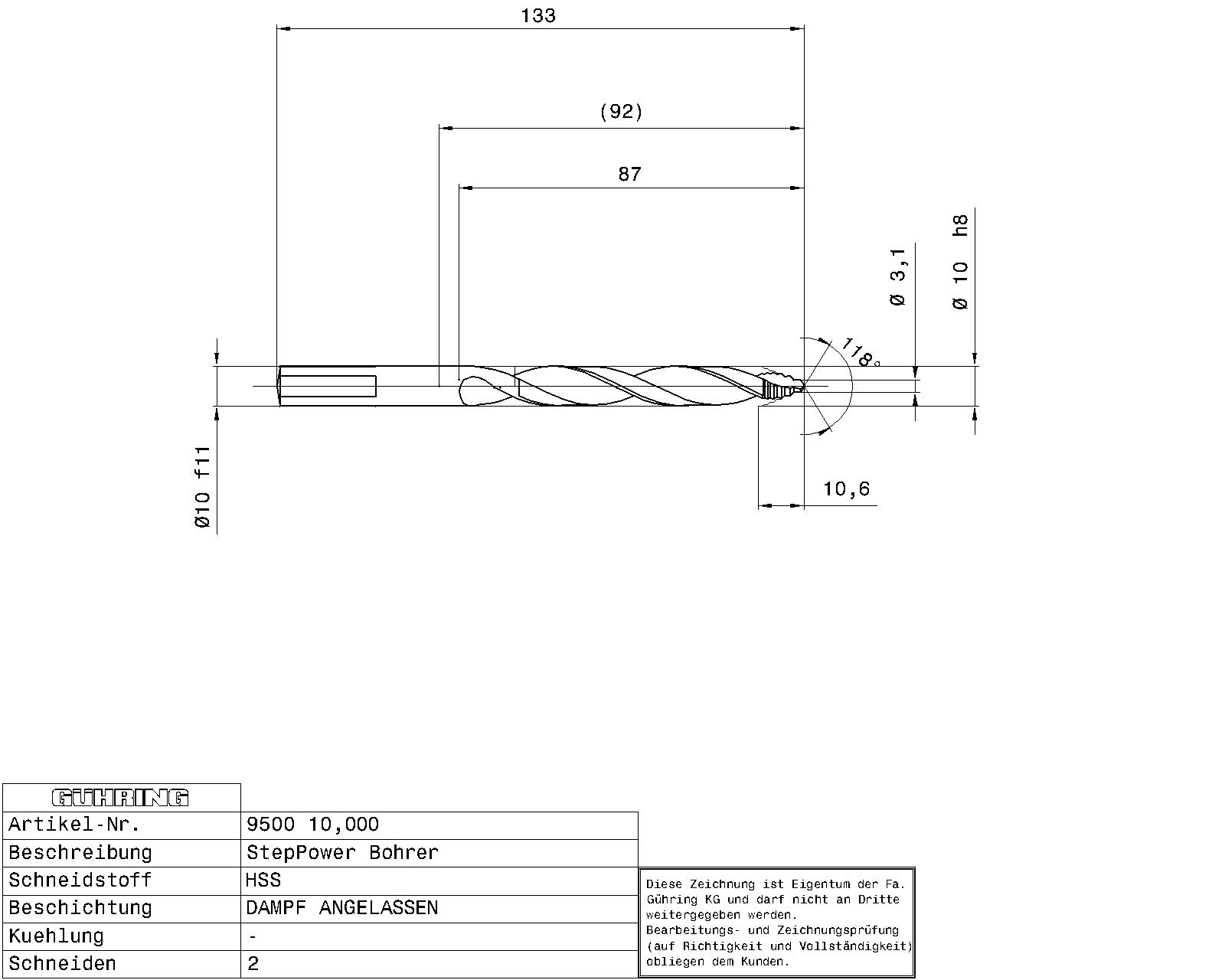 Guhring Step Power Drill HSS - Image 2
