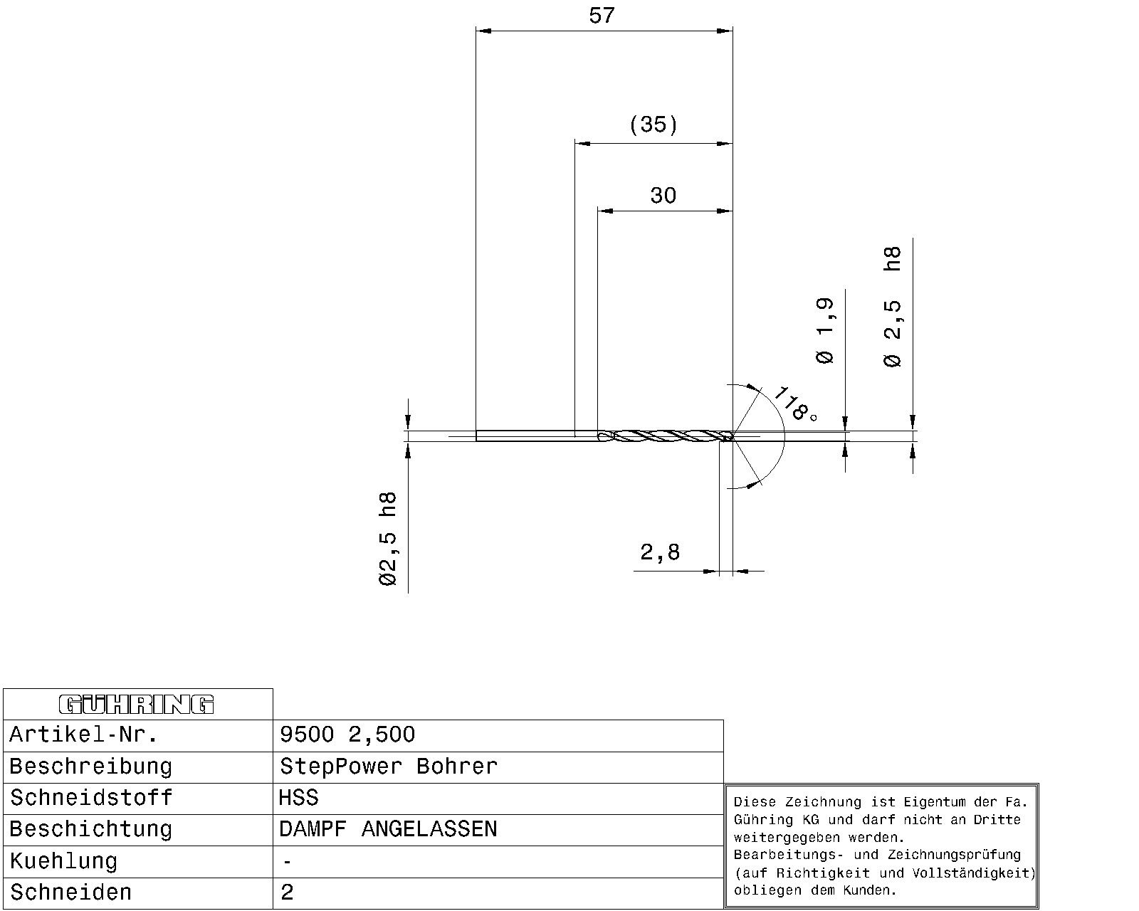 Guhring Step Power Drill HSS - Image 2