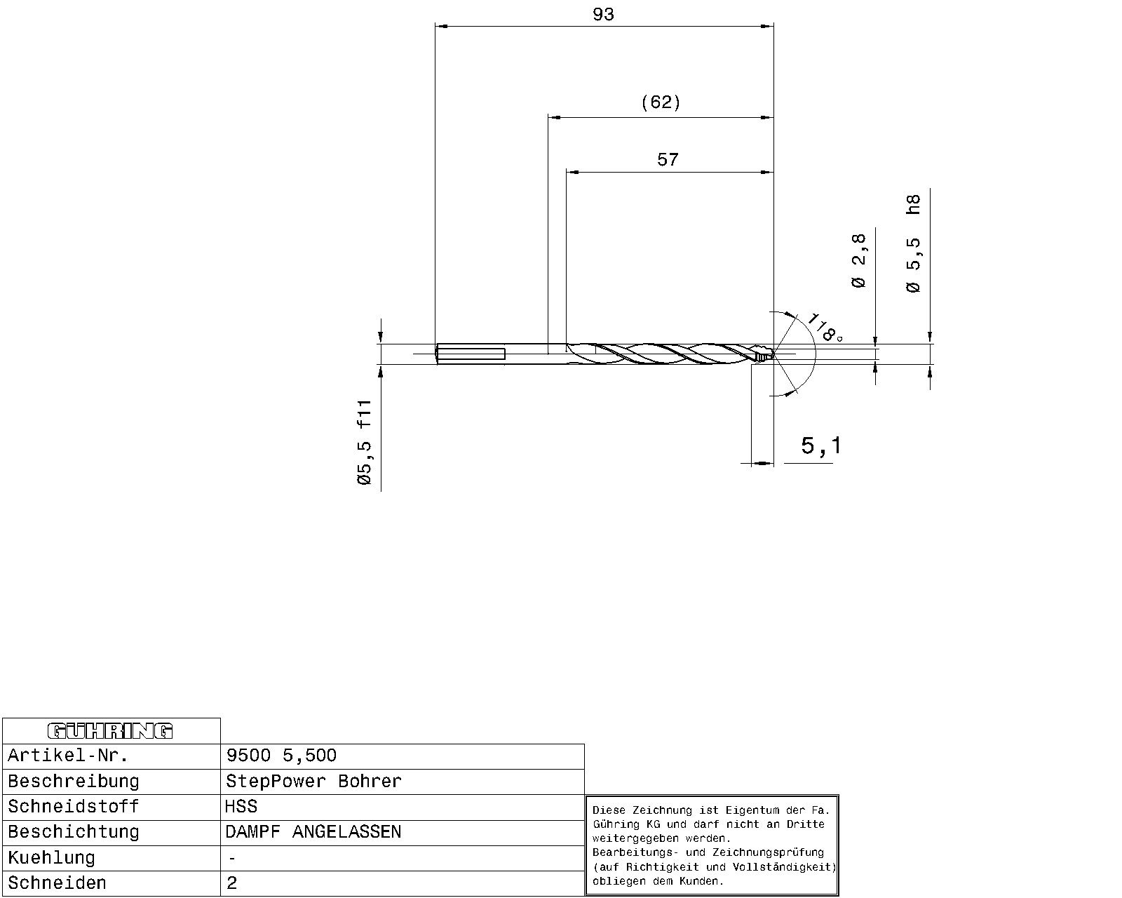 Guhring Step Power Drill HSS - Image 2