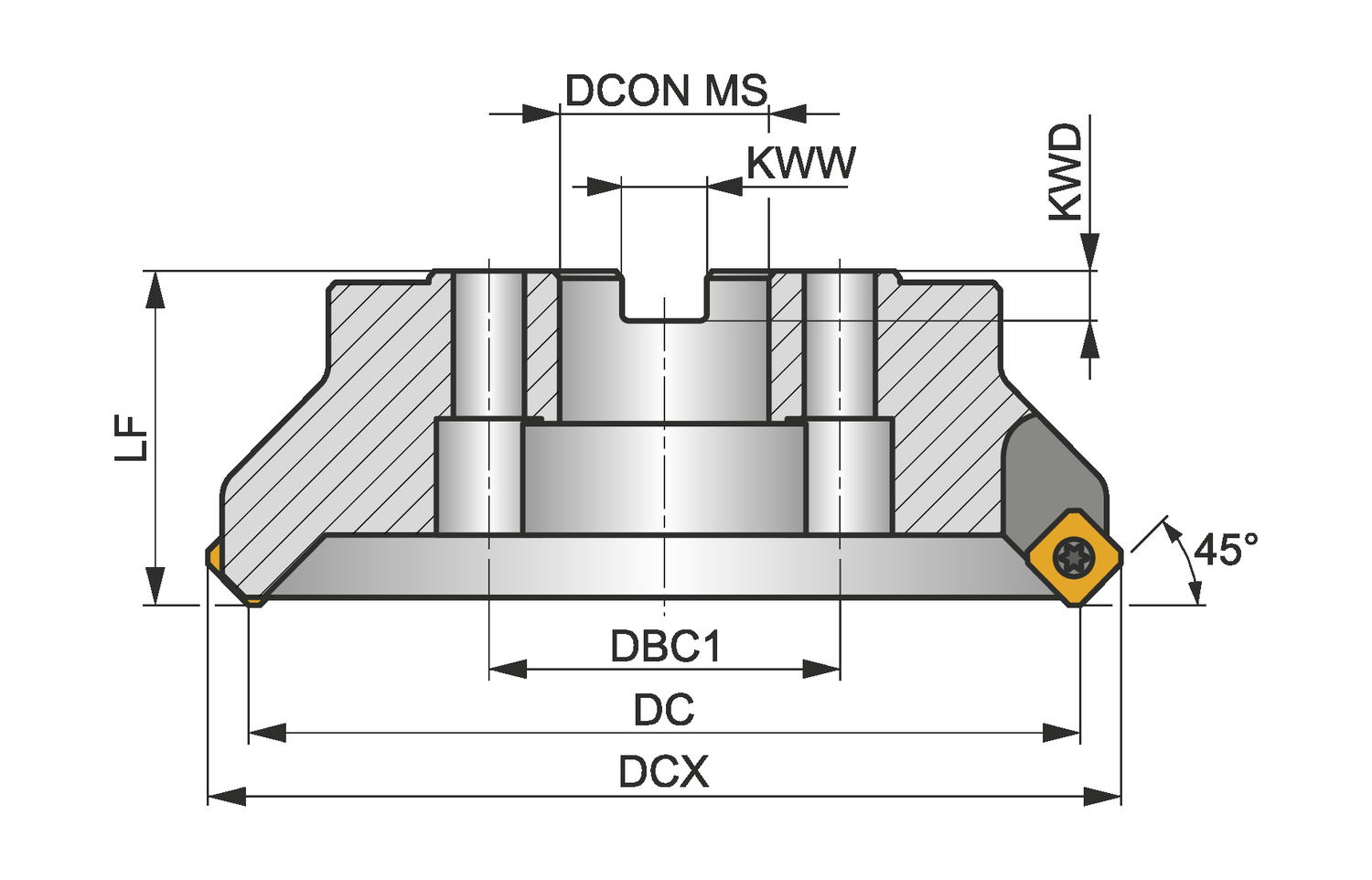 PRAMET 160C10R-S45SD13F-C Milling cutters with clamping by screw - Image 2