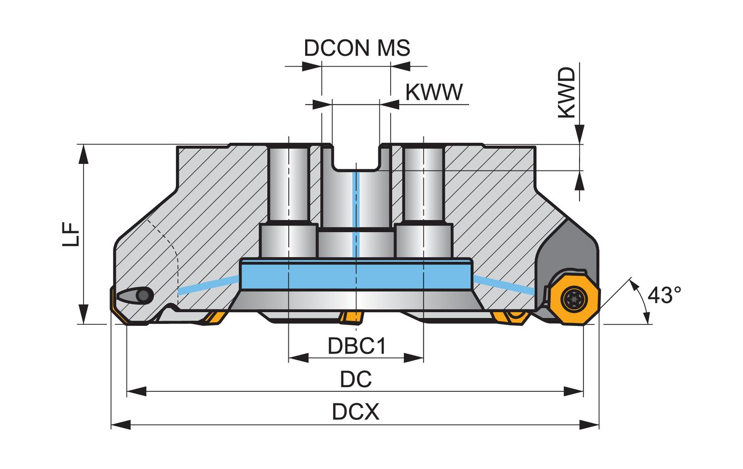 PRAMET 160C12R-S45ON06-C Milling cutters with clamping by screw - Image 2