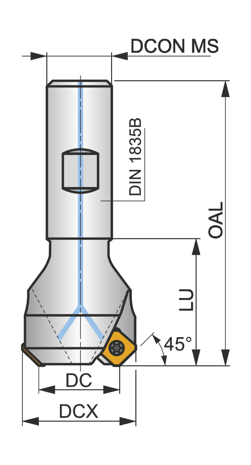 PRAMET 40N3R045B32-SSD13F-C Milling cutters with clamping by screw - Image 2