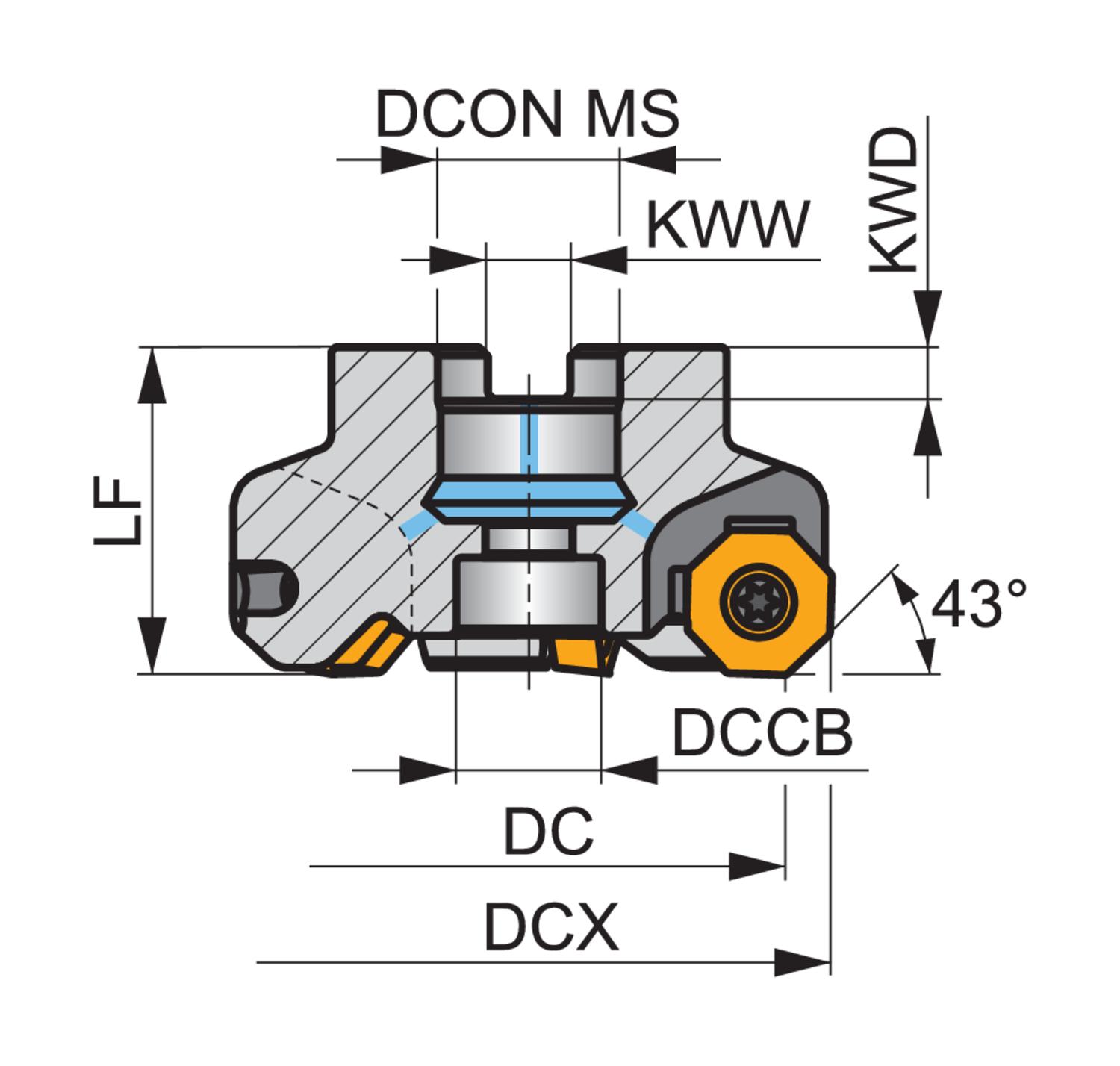 PRAMET 50A04R-S45ON06-C Milling cutters with clamping by screw - Image 2