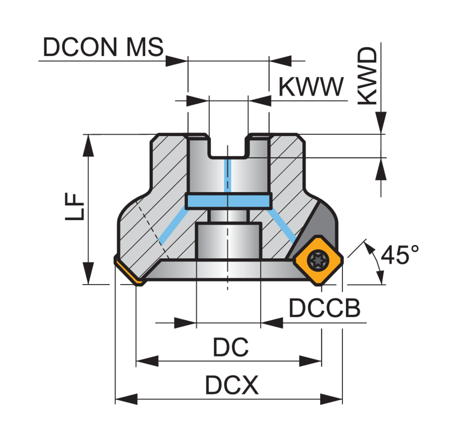 PRAMET 50A04R-S45SD13F-C Milling cutters with clamping by screw - Image 2