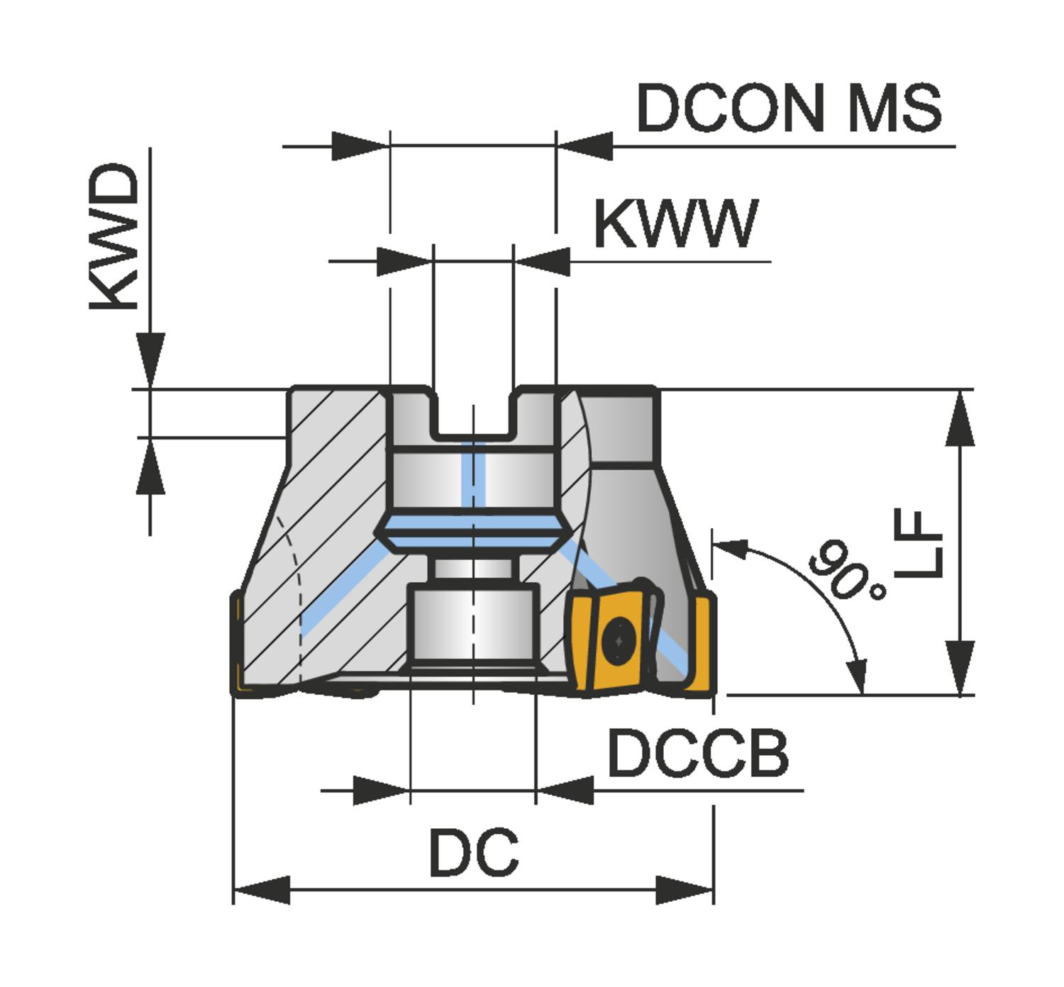 PRAMET 50A05R-S90LN12X-C Milling cutters with clamping by screw - Image 2