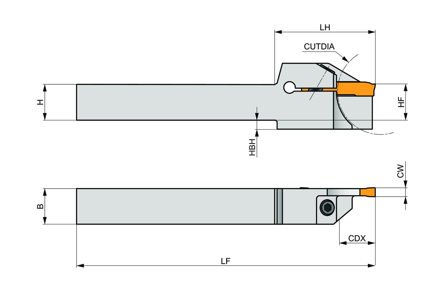 PRAMET GL1-S1212HFL-12-40 Turning holders for parting, grooving and copy turning - Image 2