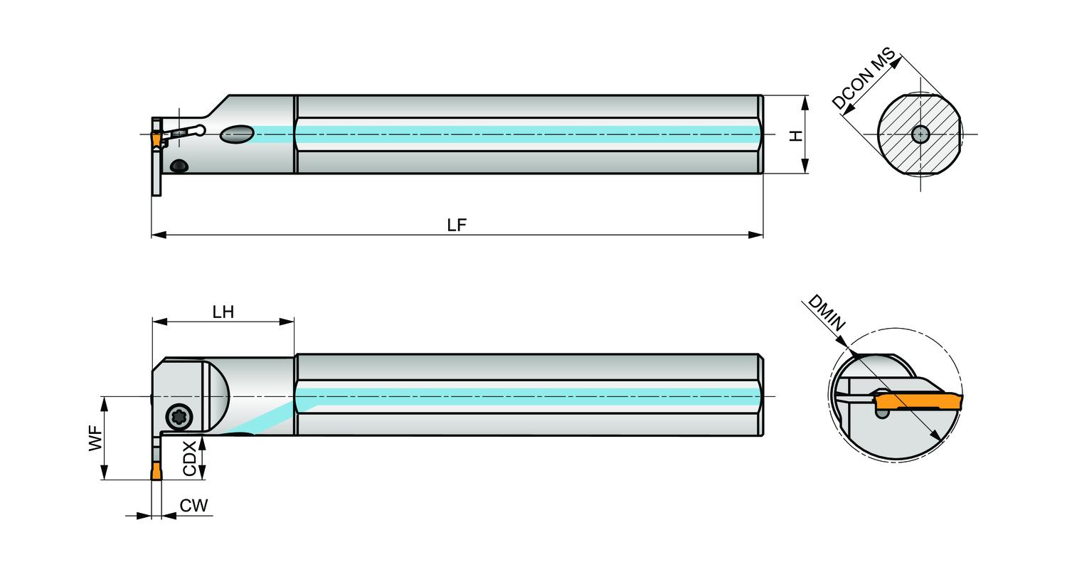 PRAMET GL4-A32SGL-06-40 Turning holders for parting, grooving and copy turning - Image 2