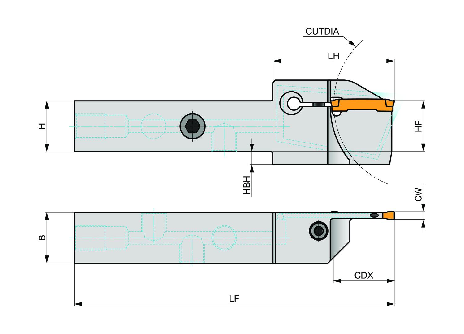 PRAMET GL6-A2525PFR-32-100 Turning holders for parting, grooving and copy turning - Image 2