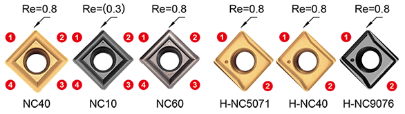 Nine9 - Starter package with 6 pcs TiAlN inserts & Key N9MT11T3CT-NC40 NC40 Grade carbide : Wiper design, universal grade for all unhardened steel. Each insert has 4 cutting edges. - Image 3