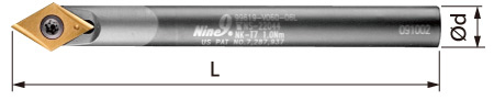 Nine - 00-99619-V060-03K-32 60° ENGRAVING KIT 6mm HOLDER x 40mm LONG WITH 3 x 60° INSERTS (NC2032) - Image 2