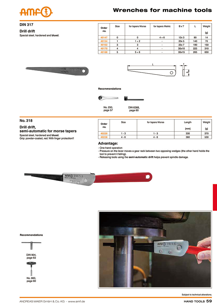 AMF - SEMI AUTO DRILL DRIFT 318/1-3 suits MT1-MT3 (Made in Germany) - Image 2