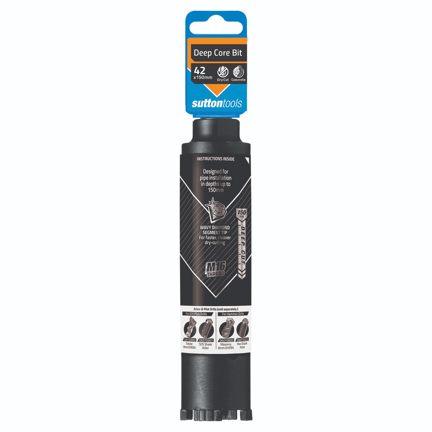 SUTTON DIAMOND CORE BIT D607 42mm x 150 deep