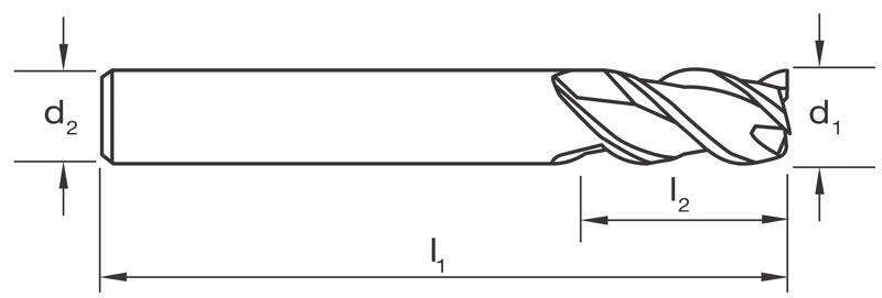 SUTTON E/MILL E521 8mm LONG 3 Flutes R45 DIN6527L-HA VHM - Image 2