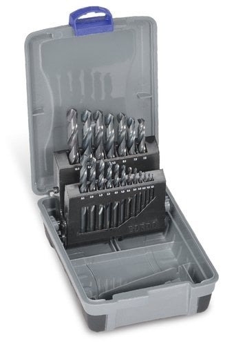 Bordo - 19 Piece Black HSS Jobber Set in ABS Plastic Case