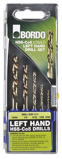 Bordo - HSS-Co5 (Cobalt) Left Hand Jobber Drill Set