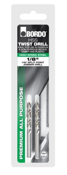 Bordo - 5/64" Bright HSS Jobber Drill - 2Pk Clam