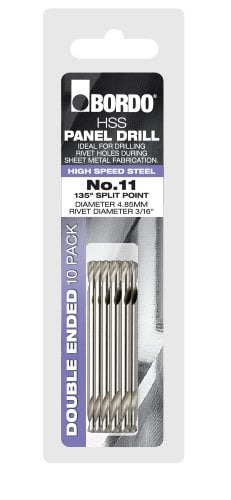 Bordo - No.11 Bright Double Ended Panel Drill - 10Pk Clam