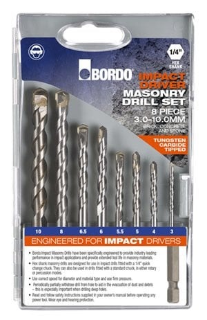 Bordo - Tungsten Carbide Tipped Hex Shank Masonry Drill Set