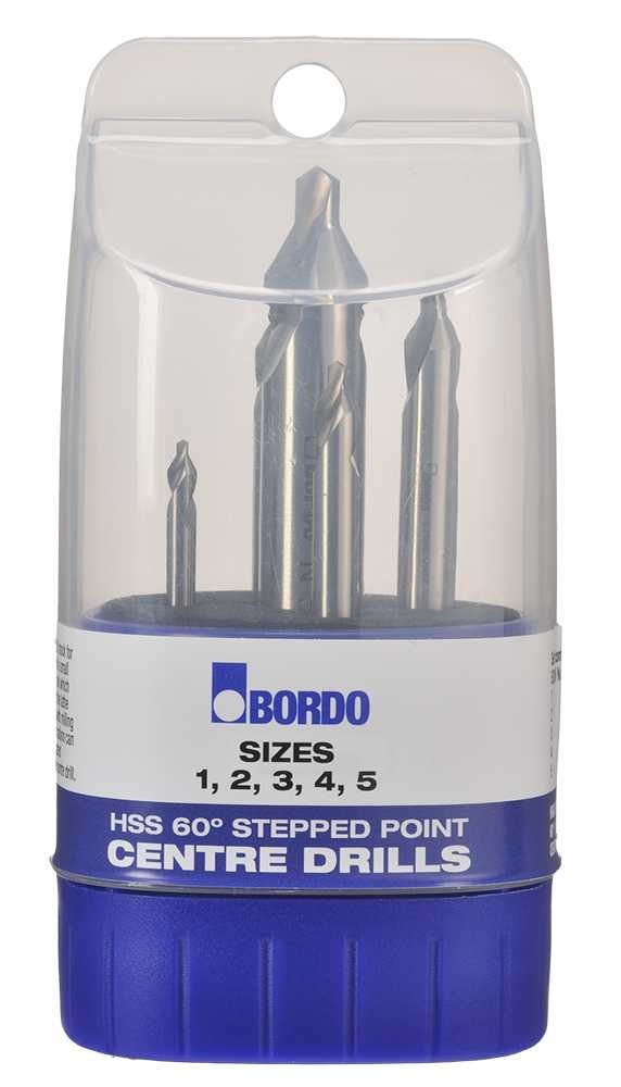 Bordo - 5 Piece HSS Centre Drill Set