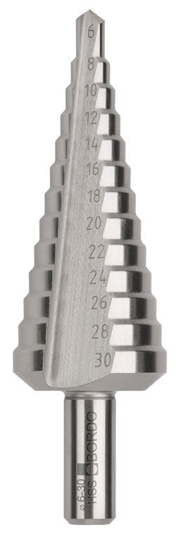 Bordo - 6-30 x 2mm Straight Flute HSS Step Drill