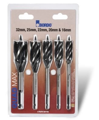 Bordo - 5 Pce 16-32mm Quad Max Cutter Set