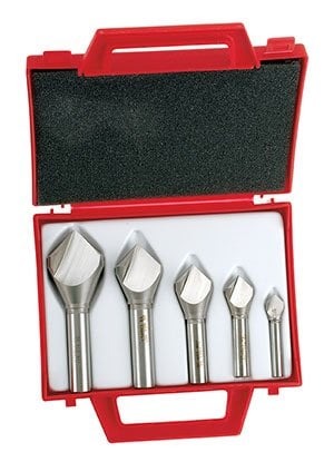 Bordo - 5 Pce 10-30mm 90 Degree HSS Co5 Single Flute Countersink Set