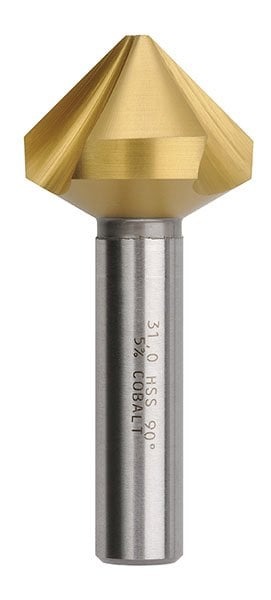 Bordo - 31mm 90 Degree HSS Co5 TiN Coated Triple Flute Countersink