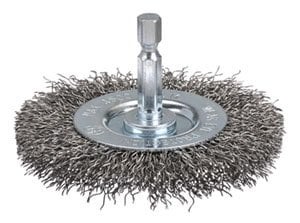 Bordo - 75mm Steel Crimp Wire Wheel Brush with hex shank
