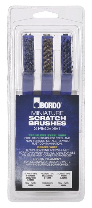 Bordo - Miniature 3 Piece Scratch Brush Set