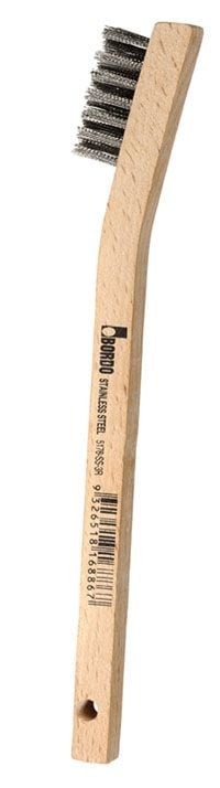 Bordo - 0.2mm 3 Row Stainless Steel Wire Miniature Wooden Handle Bru