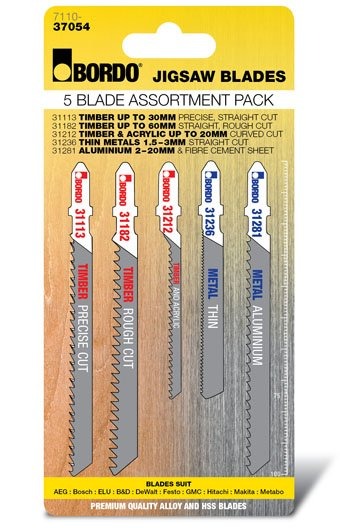 Bordo - T-Shank 5 Pce Jigsaw Blade Assortment