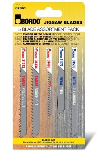 Bordo - Universal Shank 5 Pce Jigsaw Blade Assortment