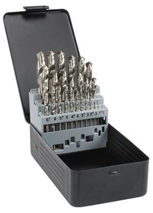 Saber - Saber 25 Piece Bright HSS Jobber Drill Set in Metal Case
