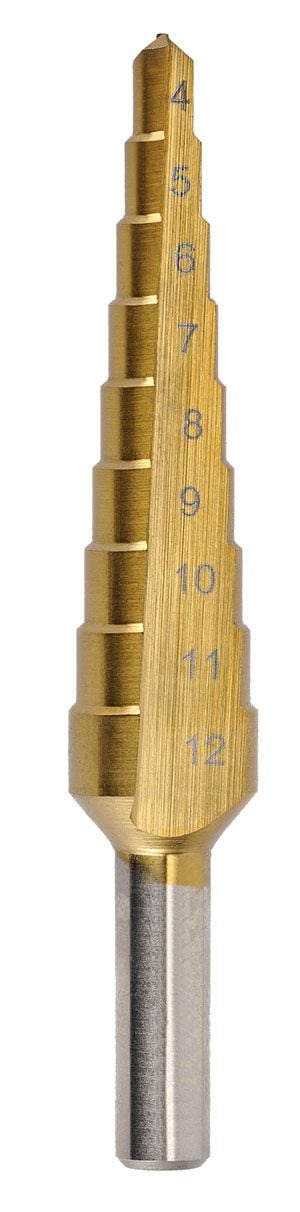 Saber - Saber 4 - 12mm HSS Straight Flute TiN Coated Step Drill
