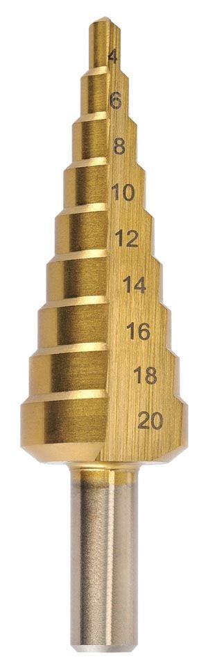 Saber - Saber 4 - 20mm HSS Straight Flute TiN Coated Step Drill