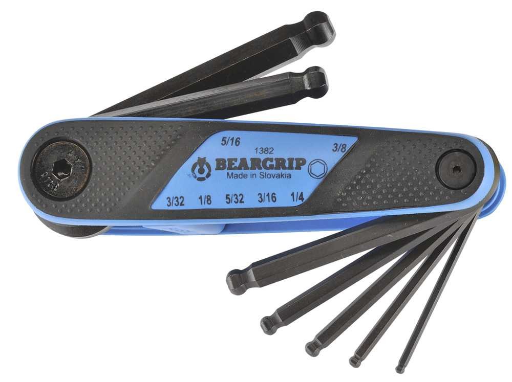 Beargrip Hex Key Pocket Set 7 piece Ball End 3/32-3/8