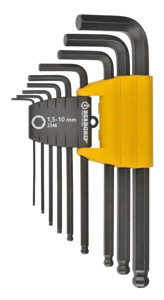 Beargrip Hex Key Swing Set Ball End 9 piece Long Metric