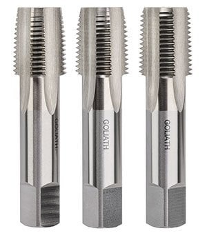 Goliath Threading Tools 1" x 11 BSPT HSS Tap Set - Goliath