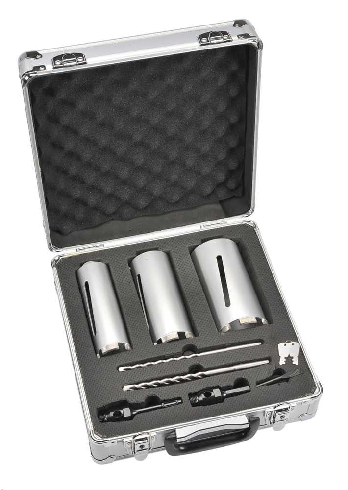 Dymaxion Diamond Core Drill Kit for Concrete 3 piece with Adaptors