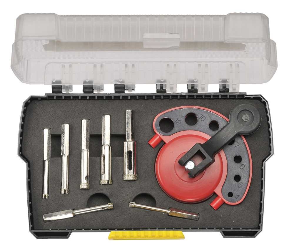 Dymaxion Diamond core drill kit 8 piece with drill guide
